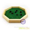 Heavy Duty 12 Inch Octagonal Wooden Dice Tray with Felt Lined Rolling Surface